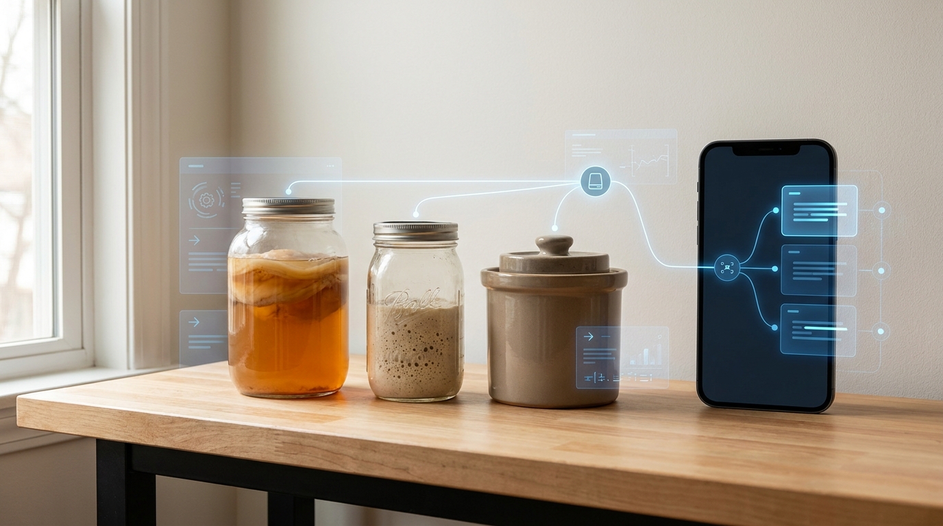 Fermento's on-device AI connecting the same retrieval evidence to different ferments